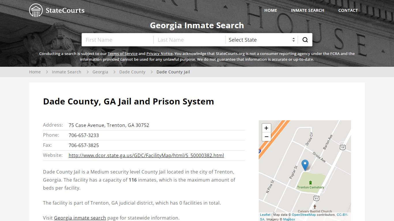 Dade County Jail Inmate Records Search, Georgia - StateCourts